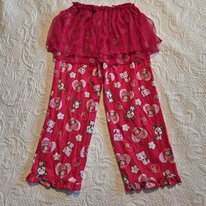 Strawberry Shortcake girls size 6 tulle skirted pull on pants or pj bottom